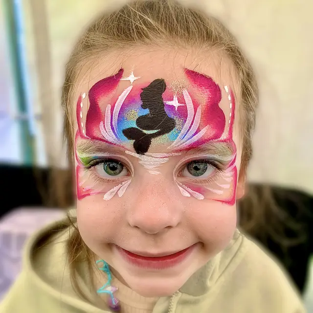 Pink and purple mermaid face painting