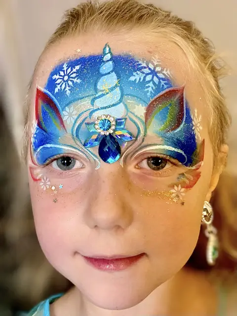 Face gems — portfolio example by Mika Face Painting
