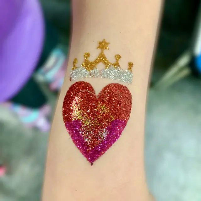 Glitter tattoos — portfolio example by Mika Face Painting