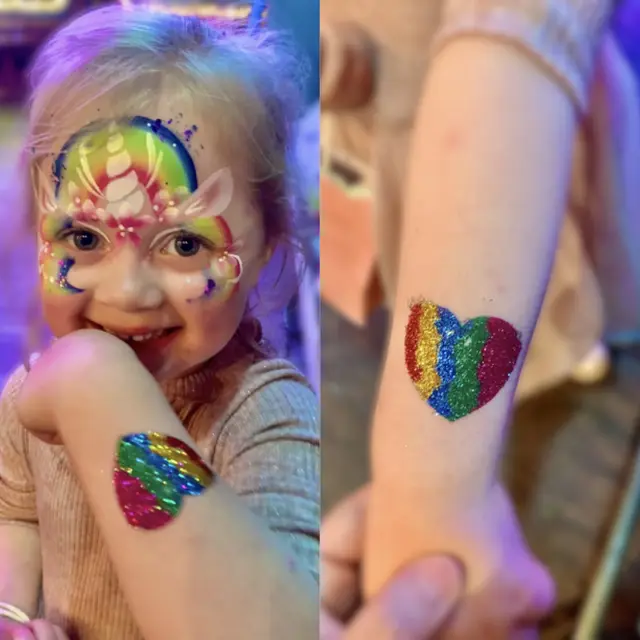 Glitter tattoos — portfolio example by Mika Face Painting