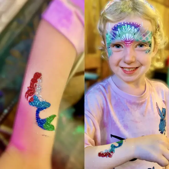 Glitter tattoos — portfolio example by Mika Face Painting